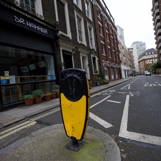 Urban Street Bollard on Quiet London Morning