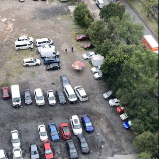 Overhead Snapshot of a Busy Parking Lot
