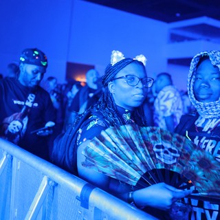 Concert Fans Bathed in Blue Light at Wobbleland