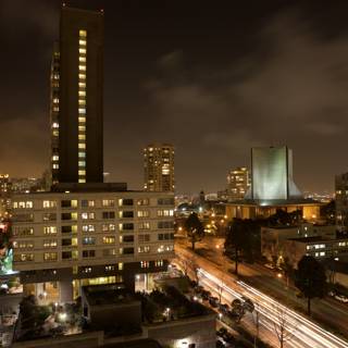Nightfall in a Bustling Urban Metropolis
