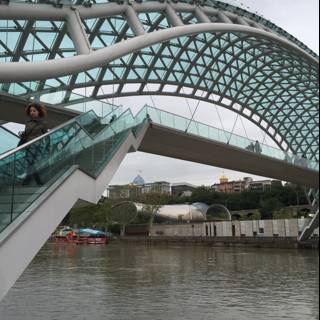 Crossing the Glass Bridge in Urban Tbilisi