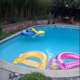 Summer Fun on the Blue and Yellow Raft in Altadena Pool