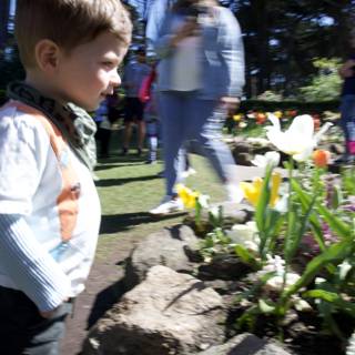Innocence in Bloom - A Young Boy's Amazement at Golden Gate Park