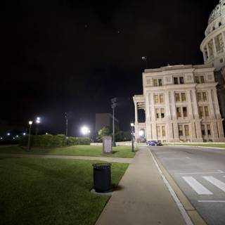 Nighttime view of Capitol building in Austin
