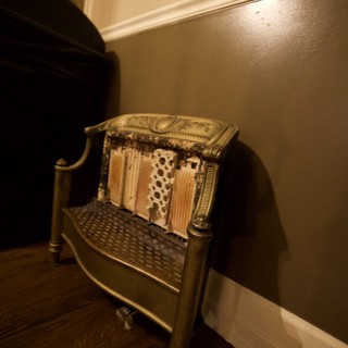 Vintage Accordion on Ornate Chair Display