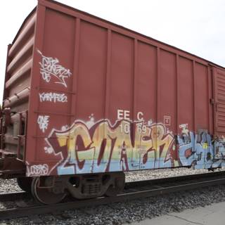 Graffiti Art on a Real Train Freight Car