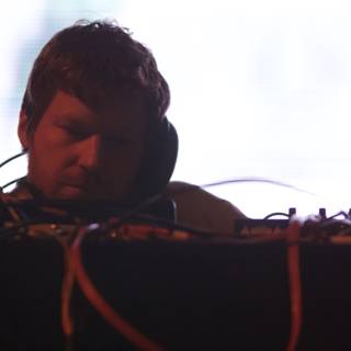 DJ Aphex Twin Entertaining with Headphones on