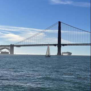Sailing the Bay: A View of the Golden Gate Bridge
