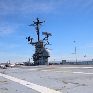 Flight Deck of Historic USS Hornet Aircraft Carrier