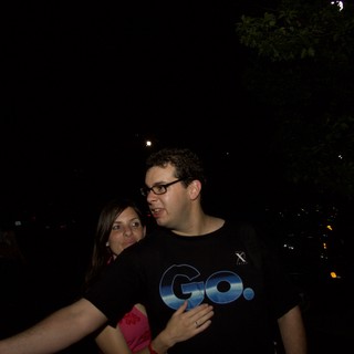Couple Embracing Outdoors on a Summer Night