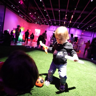 Toddler Playing at Baby Rave Interactive Art Installation