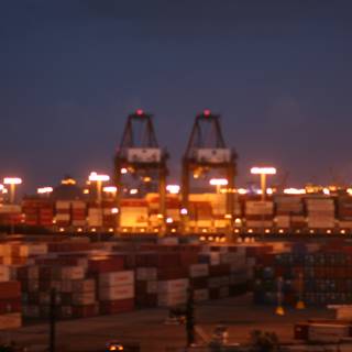A Busy Port at Night