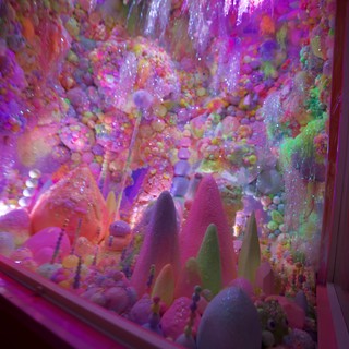 Psychedelic Candy Installation in Vibrant Display Case