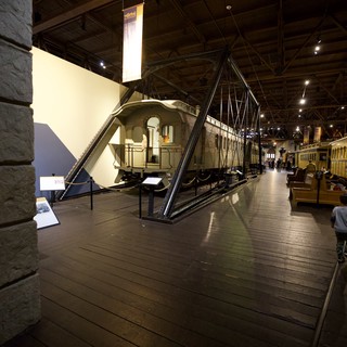 Historic Railway Carriages on Display in Museum