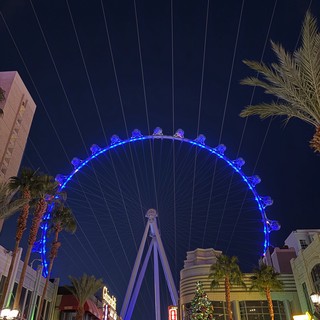High Roller Observation Wheel Illuminated at Night in Las Vegas