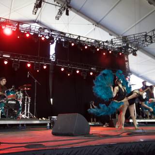 Blue Feathers on Stage