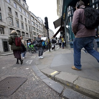 Street Protest March Through London City Center