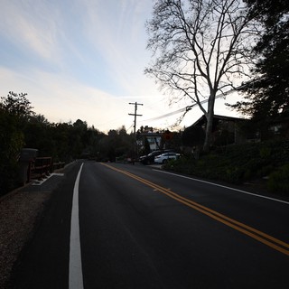 Twilight Drive Through Quiet Suburban Street