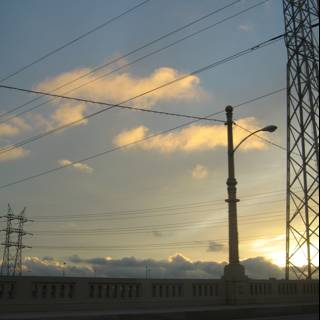 Sunset over the Electric Transmission Tower