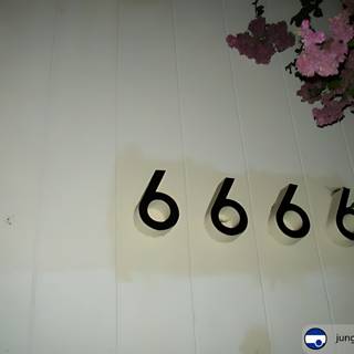 Black numbers on white wall