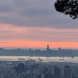 San Francisco Bay at Sunset from Oakland Hills