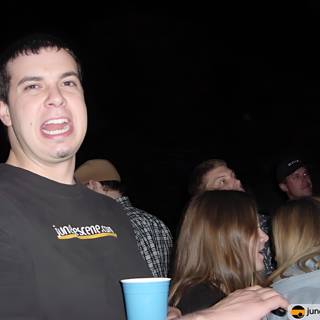 Party-goer enjoying a beer