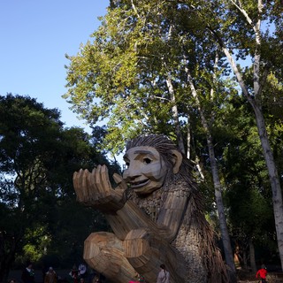 Public park or sculpture garden with outdoor art installations