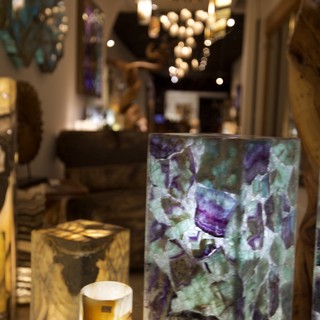 Fluorite Crystal Vase Display in Artisan Gallery