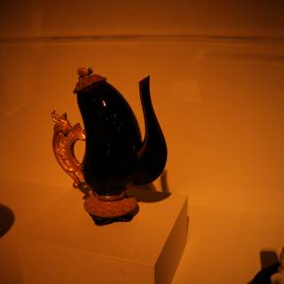 Majestic Black and Gold Teapot Display at de Young Museum, 2023