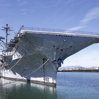 USS Hornet Aircraft Carrier Docked at Port