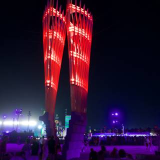 Crimson Towers: A Night Under Neon at Coachella 2024