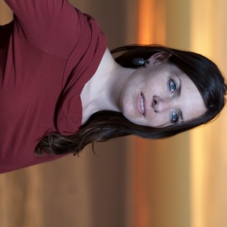 Woman in Red at Golden Hour Sunset