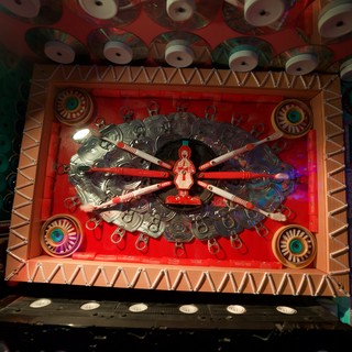 Vintage Pinball Machine Playfield with Mechanical Art