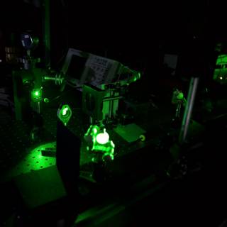 Green Laser Light Illuminates Concert Table