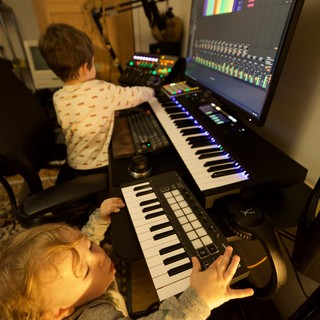 Young Musicians Creating Music in Home Studio