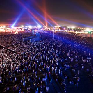 Lights and Crowd at Coachella Music Festival