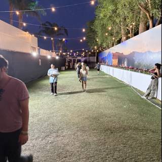 Evening Stroll Under the Lights