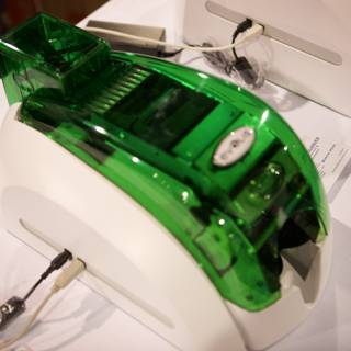 Green & White Computer Machine