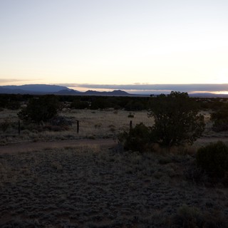 Desert Sunset Over Distant Mountains in New Mexico
