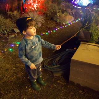 Little Explorer in the Garden of Lights