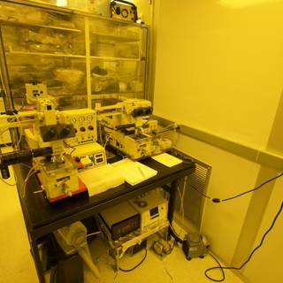 A Lab Table Full of Equipment