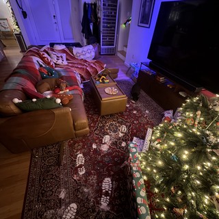 Christmas Morning Living Room After Gift Opening