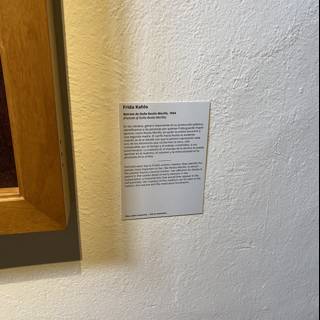 Document Plaque on the Wall