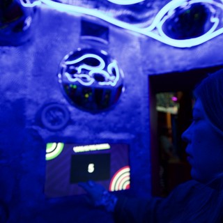 Blue-Lit Fantasy World at Meow Wolf Installation