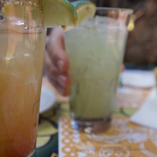 Margaritas with Lime at Mexican Restaurant
