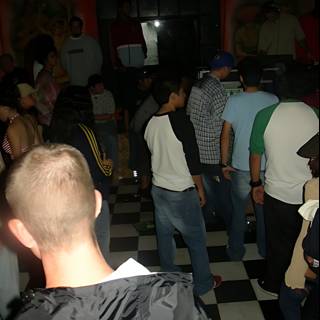Nightclub Crowd Gathered Around Dance Floor