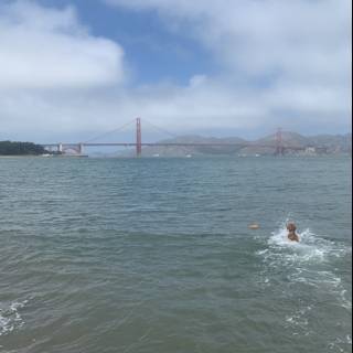 Ocean Swim with Golden Gate Backdrop