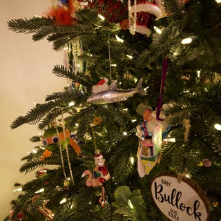 Whimsical Christmas Tree with Eclectic Ornament Collection
