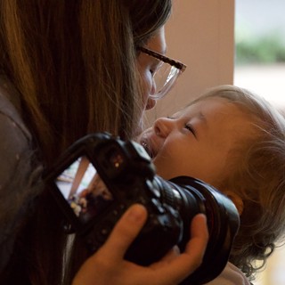 Tender Christmas Moment Between Mother and Child