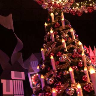Festive Christmas Tree with 12 Candles